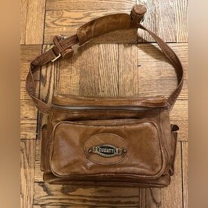 Amazing vintage leather Bugatti camera bag